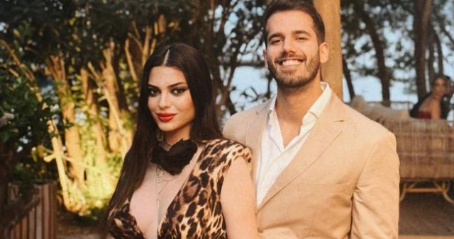 Derin Talu and Tanalp Tokgöz pictured together at a social event