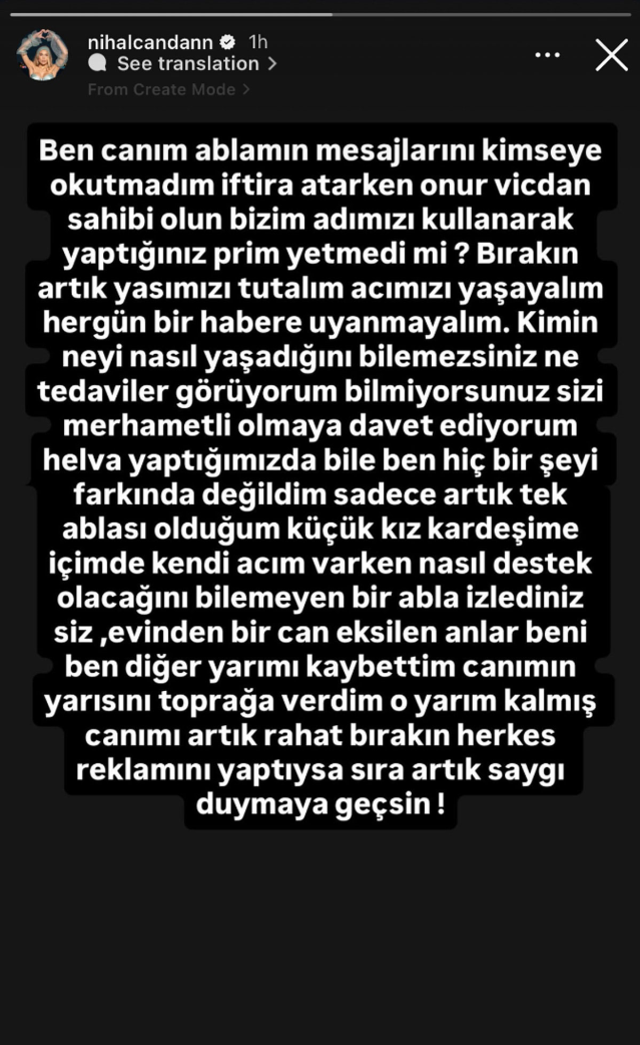 Bahar Candan responding to criticism