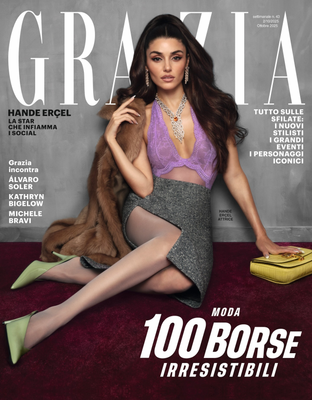 Hande Erçel on the cover of Grazia Italy