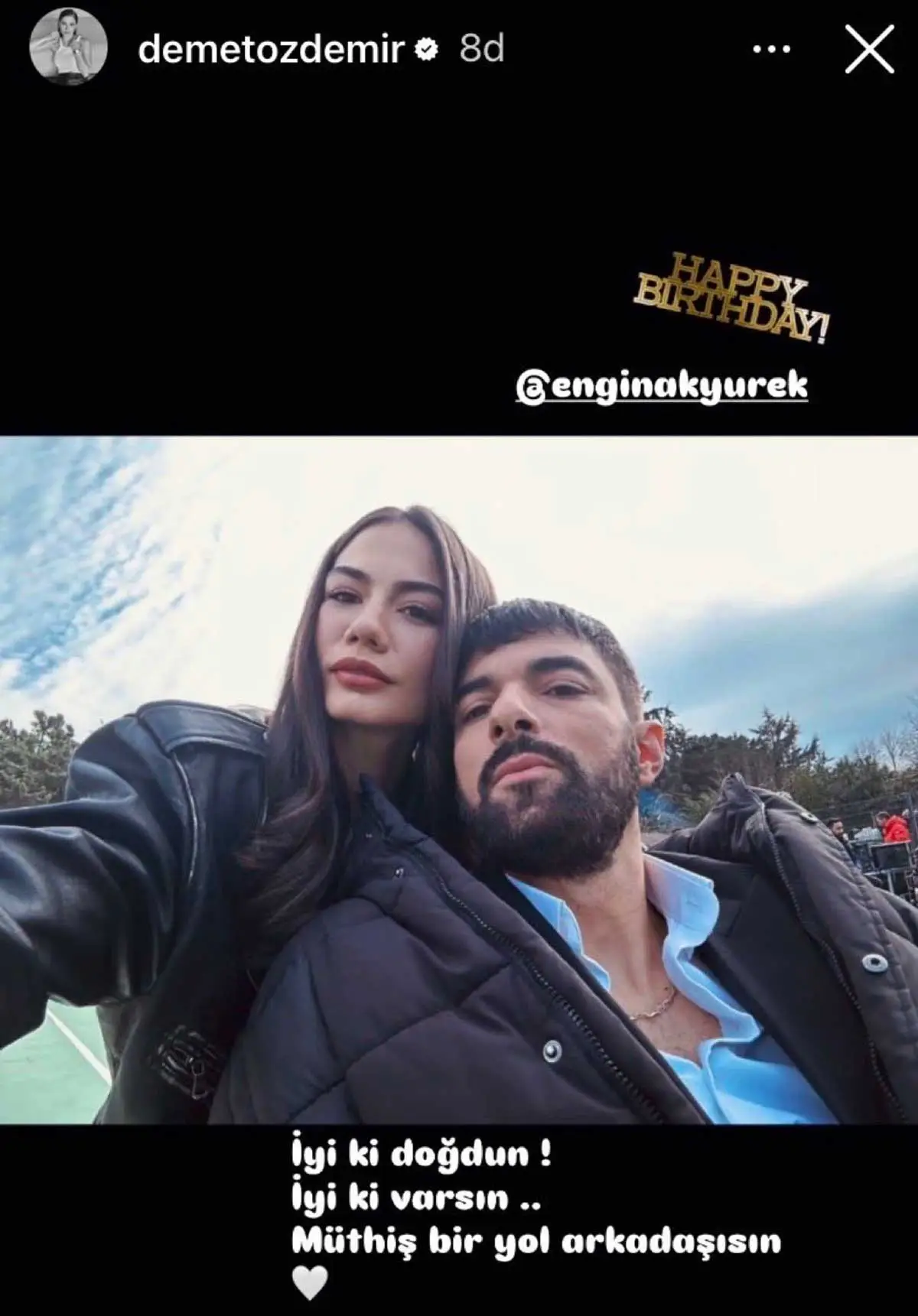 Demet Özdemir and Engin Akyürek behind the scenes of Adım Farah