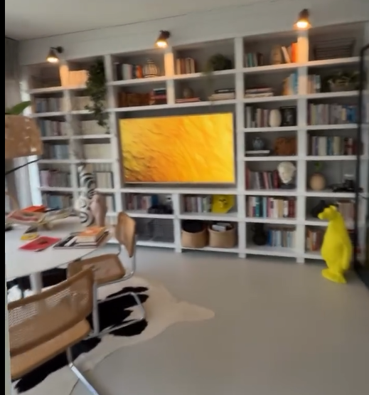 Large bookshelf in Ayşe Arman’s home