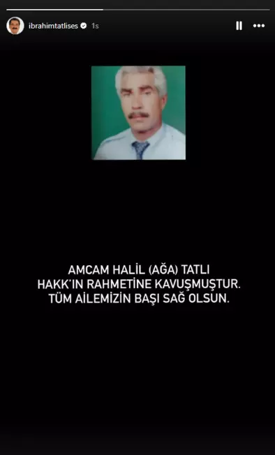 İbrahim Tatlıses mourning the loss of his uncle