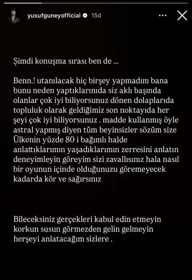 Yusuf Güney’s reaction after the positive drug test result
