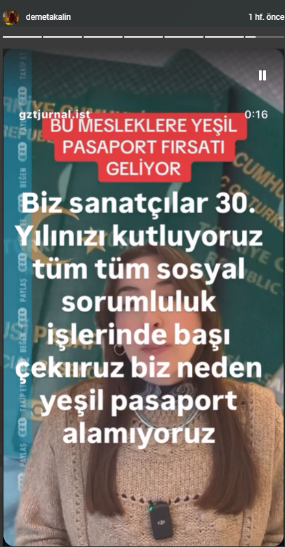 Demet Akalın and her green passport statement
