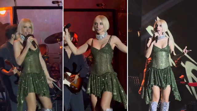 Hazal Kaya kissing Gülşen’s hand at the Istanbul concert