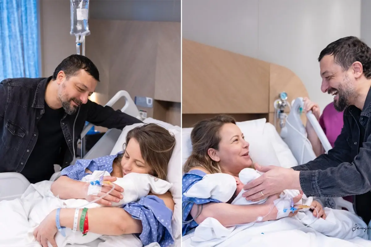 Mehmet Erdem and Vildan Atasever after welcoming their baby