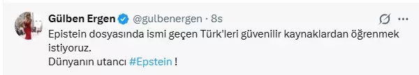 Gülben Ergen reacts to the Epstein files