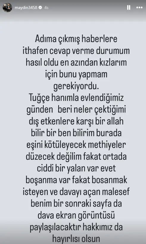 Statement by Muhammet Aydın