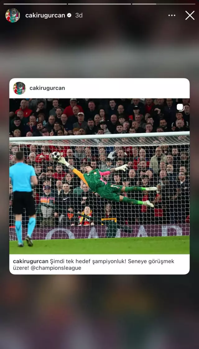 Ugurcan Cakir social media message