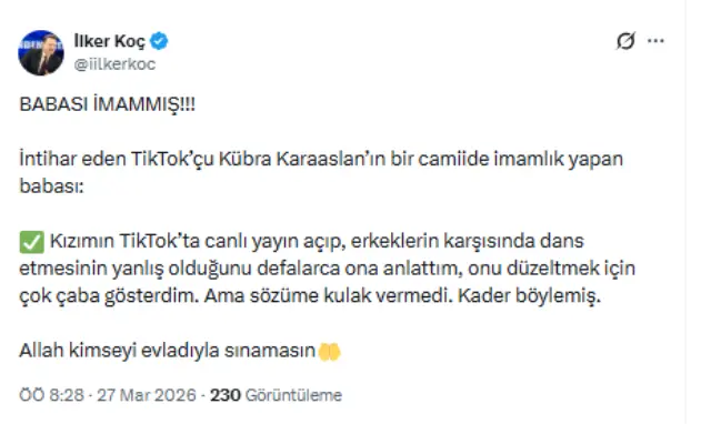 Imam Osman Sevket Karaarslan father of Kubra Karaaslan