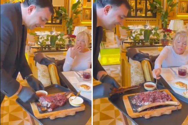Ajda Pekkan at a luxury restaurant in Istanbul